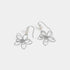 Wire Wrap Flower Dangle Earrings - Silver